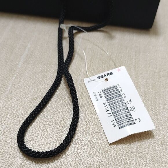 Vintage Sears Black Tassel Evening Shoulder Bag Clutch NWT - Picture 7 of 9